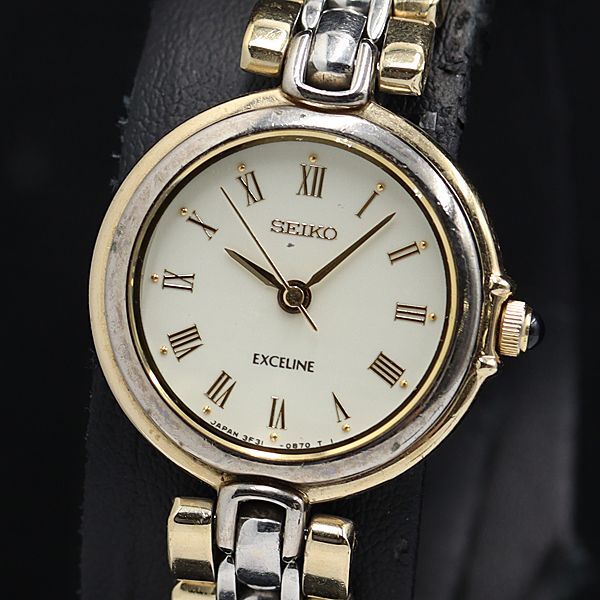 セイコー エクセリーヌ QZ コンビカラー ホワイト文字盤 3F31-0B60 レディース腕時計 KMR 2000000 NSK拍卖