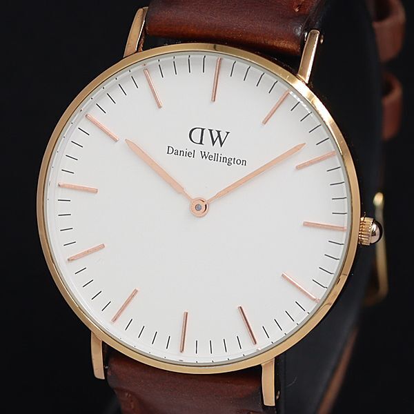 稼動 良品 ダニエルウェリントン B36R14 QZ 36mm 白文字盤 メンズ腕時計 KTR 2000000 NSK拍卖