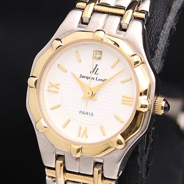 稼働 良品 ジャックレンドル JL-010 QZ ホワイト文字盤 石付き 1PD オクタゴン 定価6万円 レディース腕時計 DOI 2000000 NSK拍卖