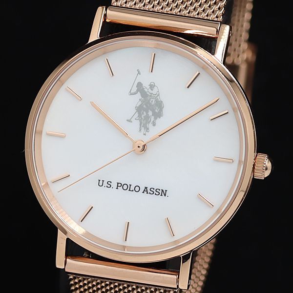 稼動 良品 U.S. POLO ASSN QZ US-1A ホワイトシェル文字盤 メンズ/レディース腕時計 SGN 2000000 NSK拍卖