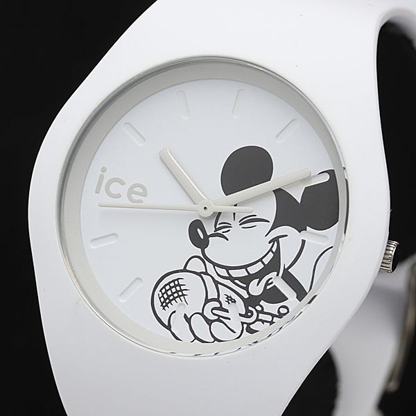 保/箱付 稼働 未使用品 アイスウォッチ 014769 ディズニー ミッキー ラウンド ラバー 白文字盤 QZ メンズ/レディース腕時計NSY2000000 NSK拍卖