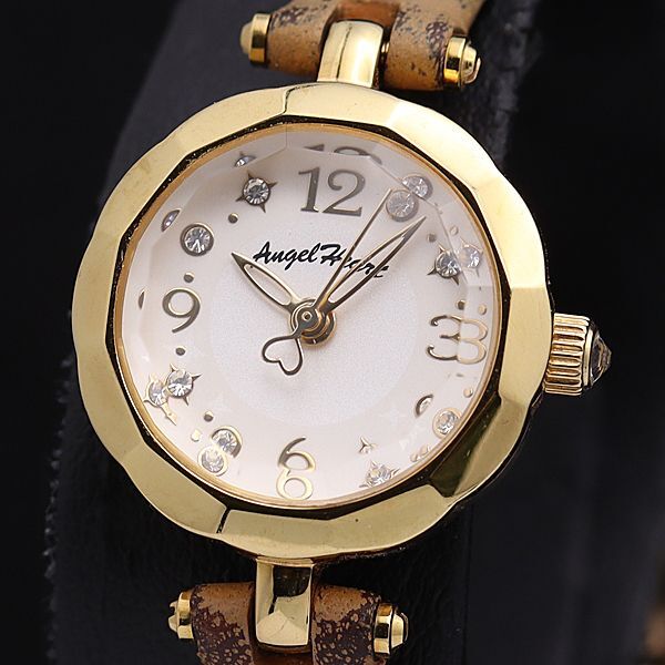 エンジェルハート QZ ラウンド シェル文字盤 石付き レディース腕時計 KMR 2550000 NSK拍卖