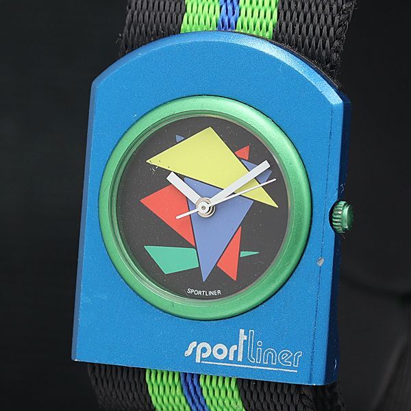 良品 スポーツライナー QZ カラフル 青 緑 帰路 トライアングル ブラック文字盤 レディース腕時計 KMR 2000000 NSK拍卖