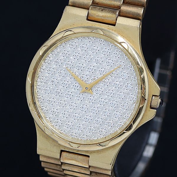 稼動 良品 クリスチャンオラーニ QZ ラウンド 石付文字盤 メンズ腕時計 2000000 NSK MTM拍卖