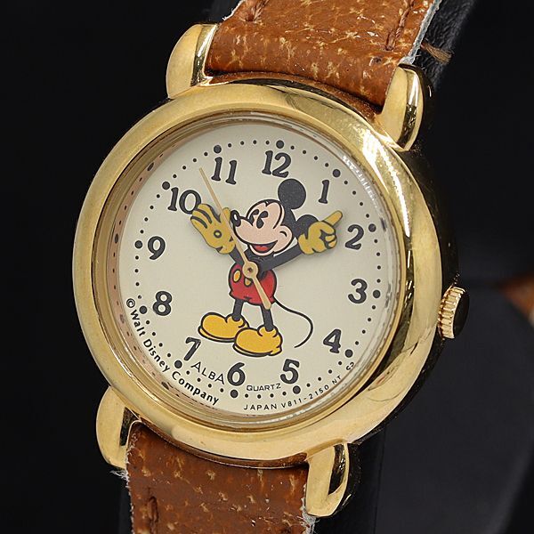 稼動 セイコー アルバ ミッキーマウス V811-0550 QZ アイボリー文字盤 レディース腕時計 KTR 2000000 NSK拍卖