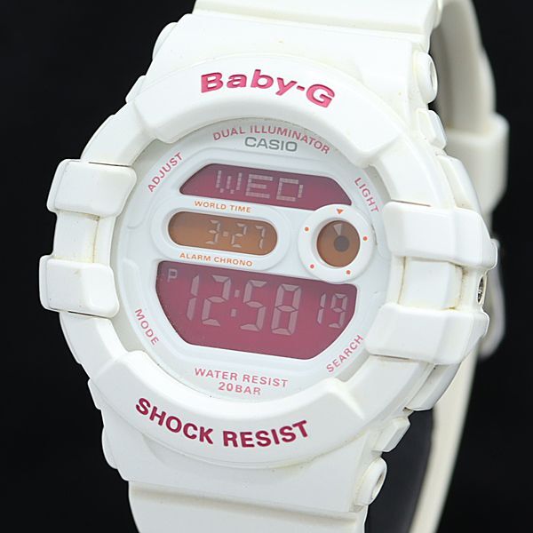 稼働 良品 カシオ ベビージー BGD-140 QZ デジタル文字盤 ホワイト レディース腕時計 OGH 2000000拍卖