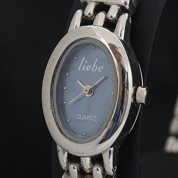 稼働 リエベ QZ ラウンド ネイビー文字盤 SS ブレスレットウォッチ レディース腕時計 KMR 2000000 NSK拍卖
