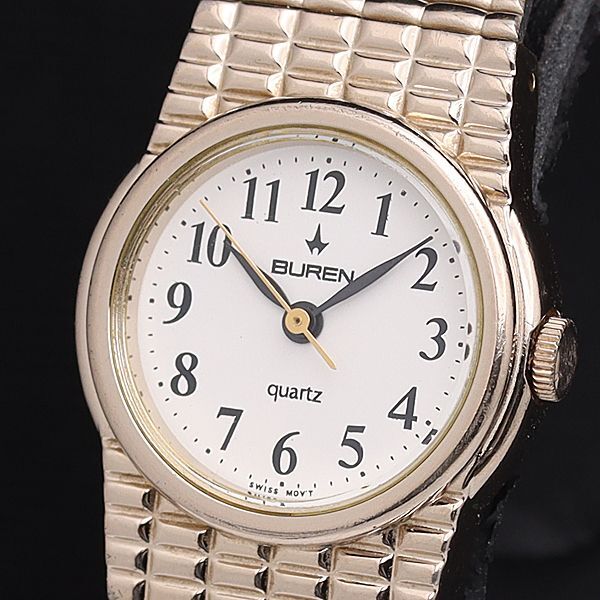 稼働 良品 ビューレン YE5538-00 QZ ホワイト文字盤 レディース腕時計 DOI 2000000 NSK拍卖