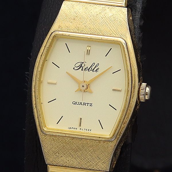 良品 QZ Reble レブル RL7522 トノー アイボリー文字盤 レディース腕時計 OKZ 2000000 NSK拍卖