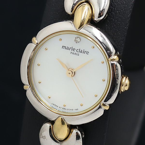 稼動 良品 マリクレール QZ ラウンド シェル文字盤 レディース腕時計 MTM 2000000拍卖