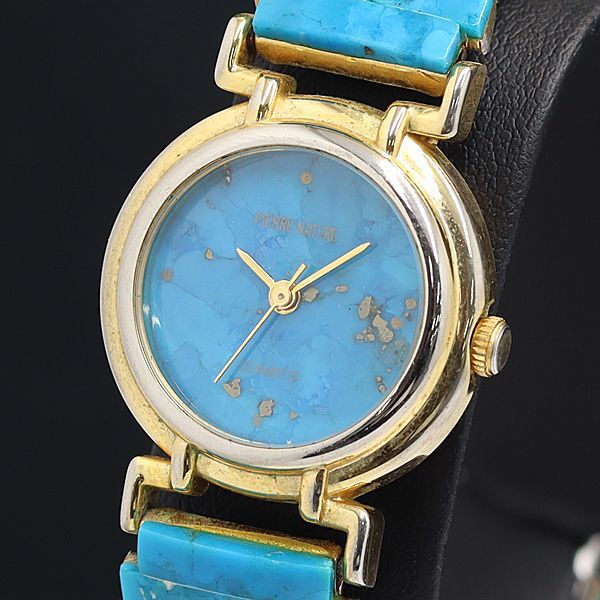 稼動 ピエールナチュール QZ ラウンド ブルー文字盤 レディース腕時計 YUM 2000000拍卖