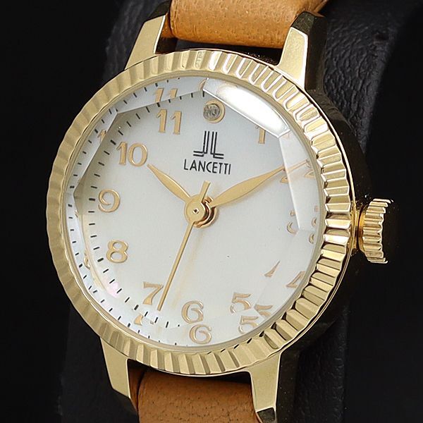 保/箱付き 稼動 未使用品 ランチェッティ LT-6209 QZ シェル文字盤 1P付き レディース腕時計 MZK 2000000拍卖