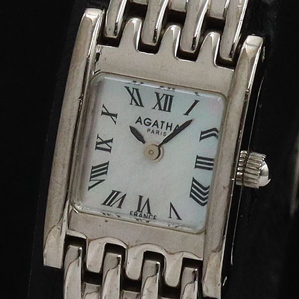アガタ QZ スクエア ローマン ピンクシェル文字盤 レディース腕時計 2000000YSD拍卖