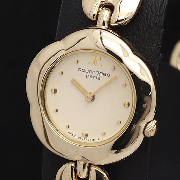 クレージュ QZ V400-0730 アイボリー文字盤 ラウンド レディース腕時計 KYM拍卖