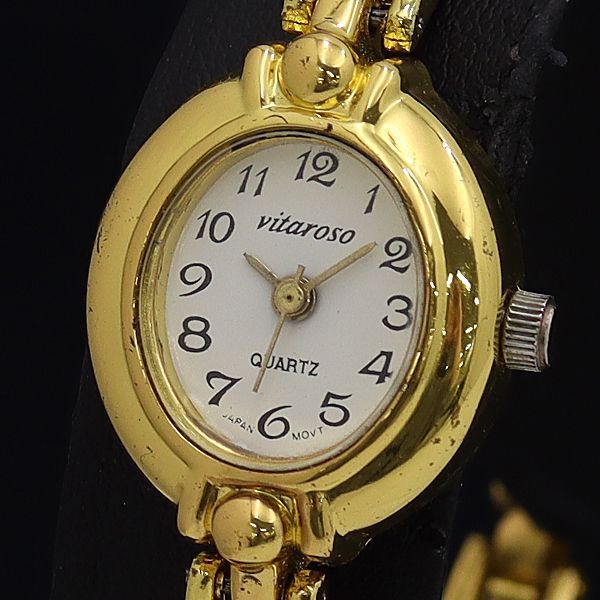 稼働 良品 QZ ヴィタロッソ オーバル 白文字盤 レディース腕時計 OKZ 2000000拍卖