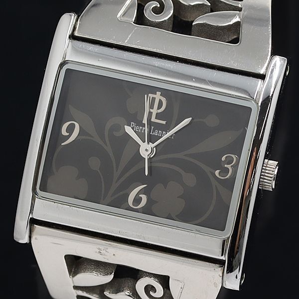 良品 ピエール ラニエ QZ バングルウォッチ スクエア 黒文字盤 レディース腕時計2000000 MTM拍卖