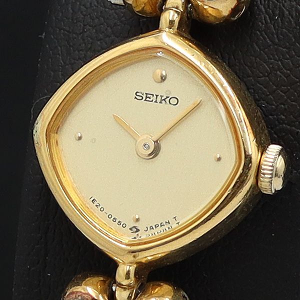 セイコー QZ 1E20-5280 アンティーク ハート ゴールド文字盤 レディース腕時計 NBY0826 8717000STU拍卖