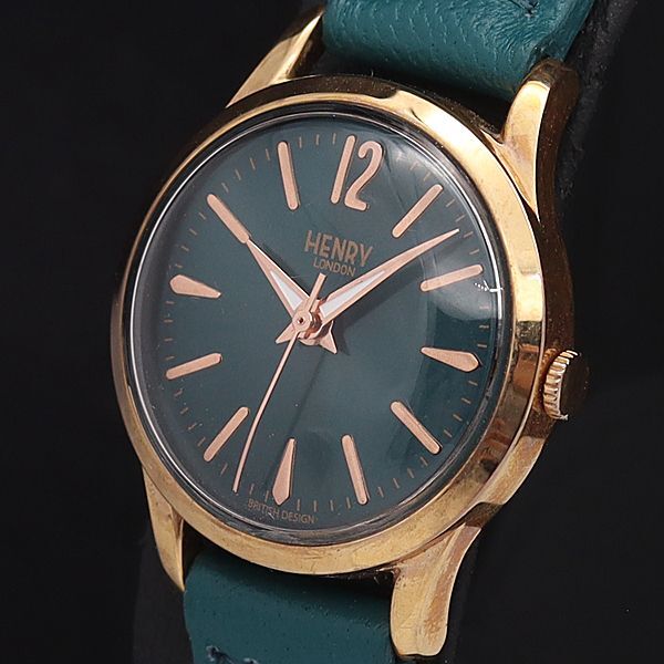 ヘンリーロンドン QZ HL25-S-0128 グリーン文字盤 ラウンド レディース腕時計 NKG INU拍卖