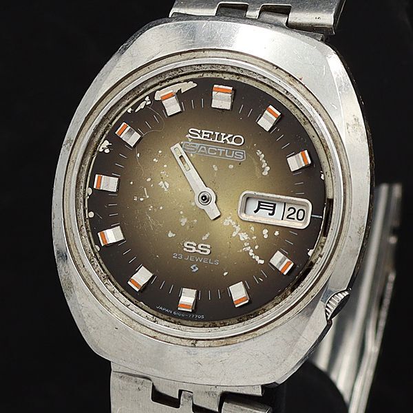 セイコー AT/自動巻 6106-7590 セイコー 5アクタス SS デイデイト 23石 ブラウングラデーション文字盤 メンズ腕時計 MBK 1443000STU拍卖