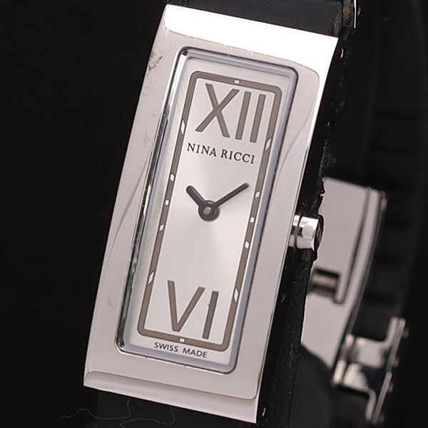 稼働 良品 ニナリッチ QZ スクエア ローマン シルバー文字盤 レディース腕時計 YSD拍卖