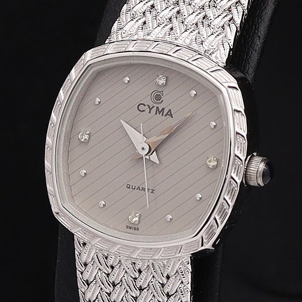 稼働 良品 シーマ QZ 616 グレー文字盤 石付 レディース腕時計 KYM拍卖