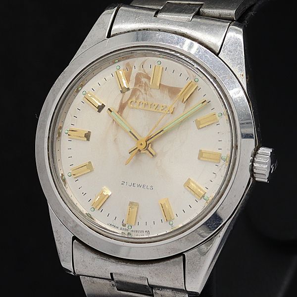 シチズン 手巻き 4-022530TA アンティーク 21石 ラウンド シルバー文字盤 メンズ腕時計 STU拍卖