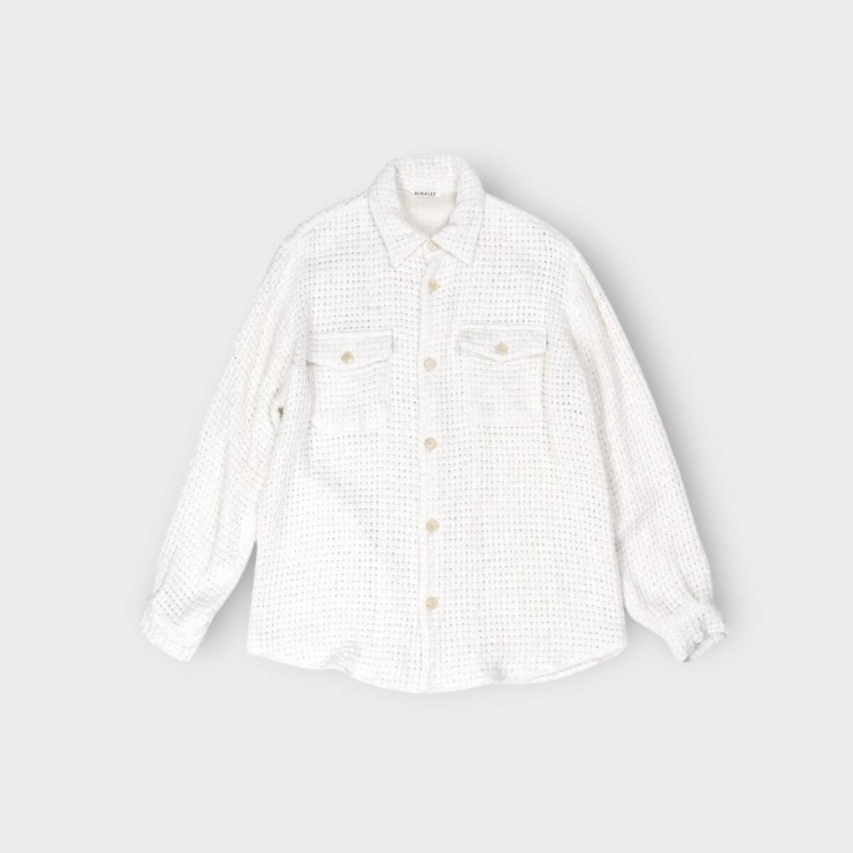 AURALEE【HOMESPUN TWEED MESH SHIRT】拍卖
