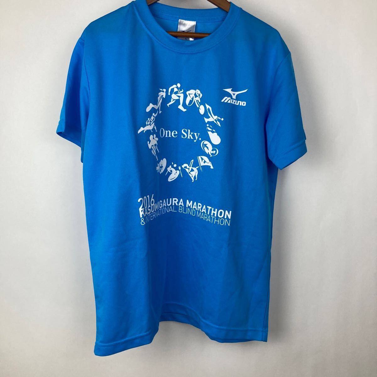 MIZUNO ミズノ Tシャツ 半袖 2016霞ヶ浦マラソン ブルー メンズ レディース 男性用 女性用拍卖