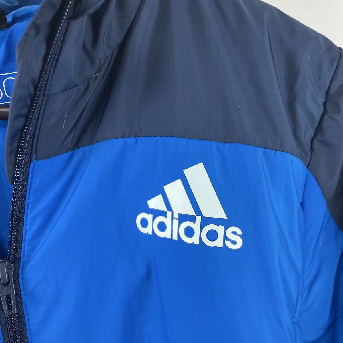 adidas アディダス ブルー 青 黒 ブラック ロゴ Sサイズ メンズ 男性用 ジャケット ファスナー ポケット 長袖 上着拍卖