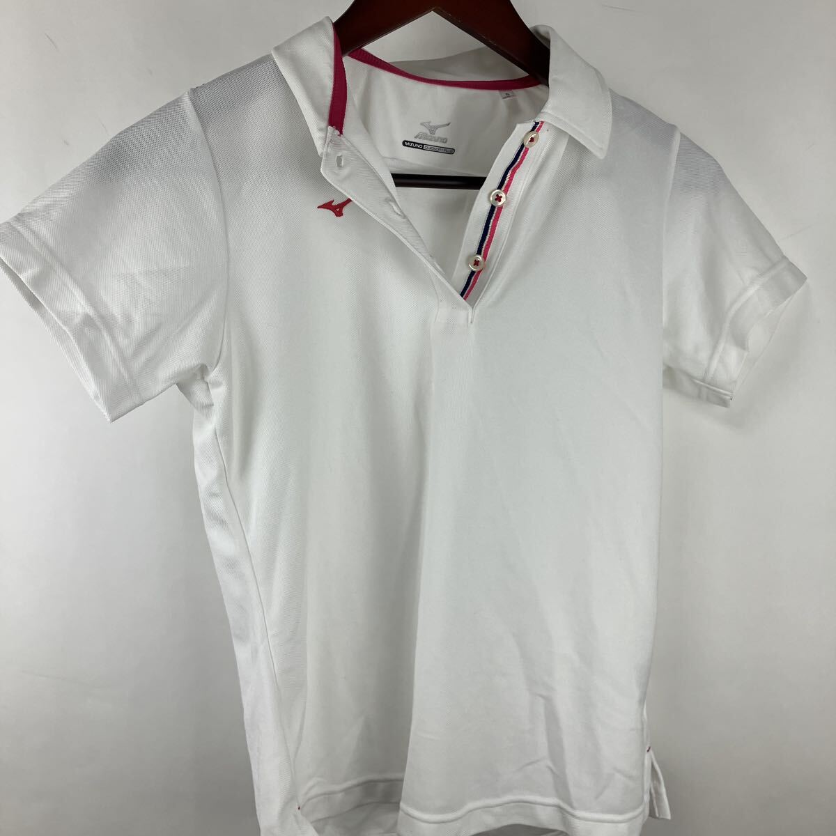 MIZUNO ミズノ ポロシャツ Sサイズ レディース 女性用 半袖 ホワイト ゴルフウェア 半袖ポロシャツ 白 スポーツウエア拍卖