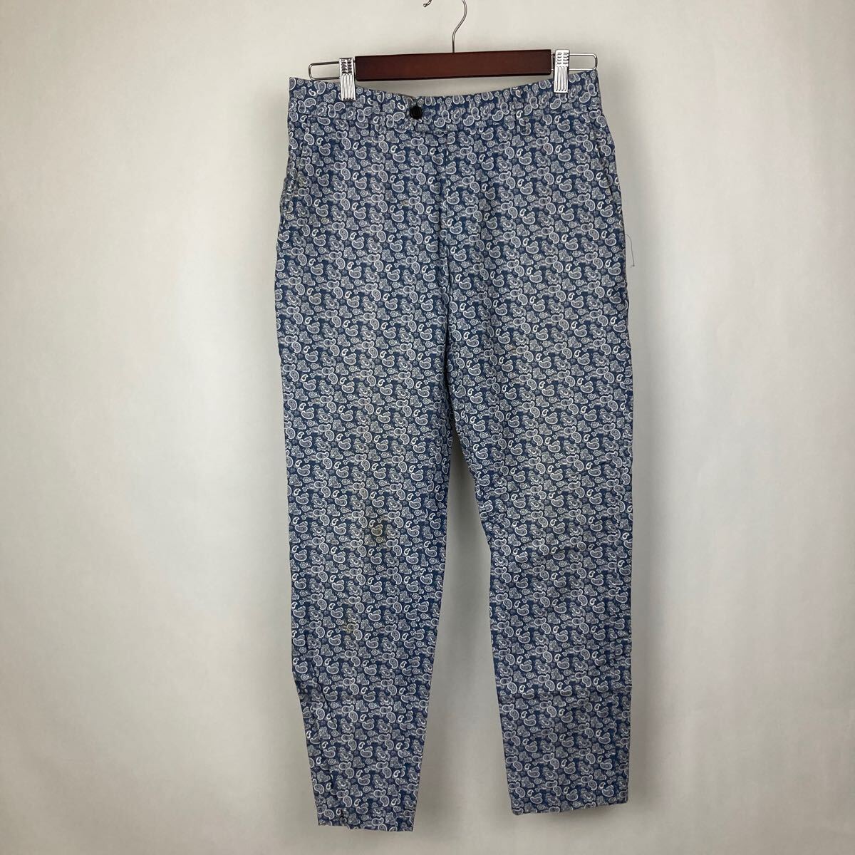 フィナモレ ナポリ パンツ グレー 総柄 M コットン 花柄 テーパードパンツ レディース 女性用拍卖