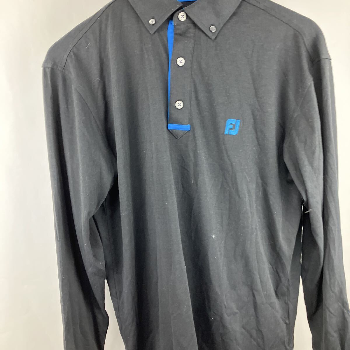 FJ フットジョイ 長袖ポロシャツ 長袖 ネイビー グレー Lサイズ メンズ 男性用 トップス 通気性 ゴルフ ブラック拍卖