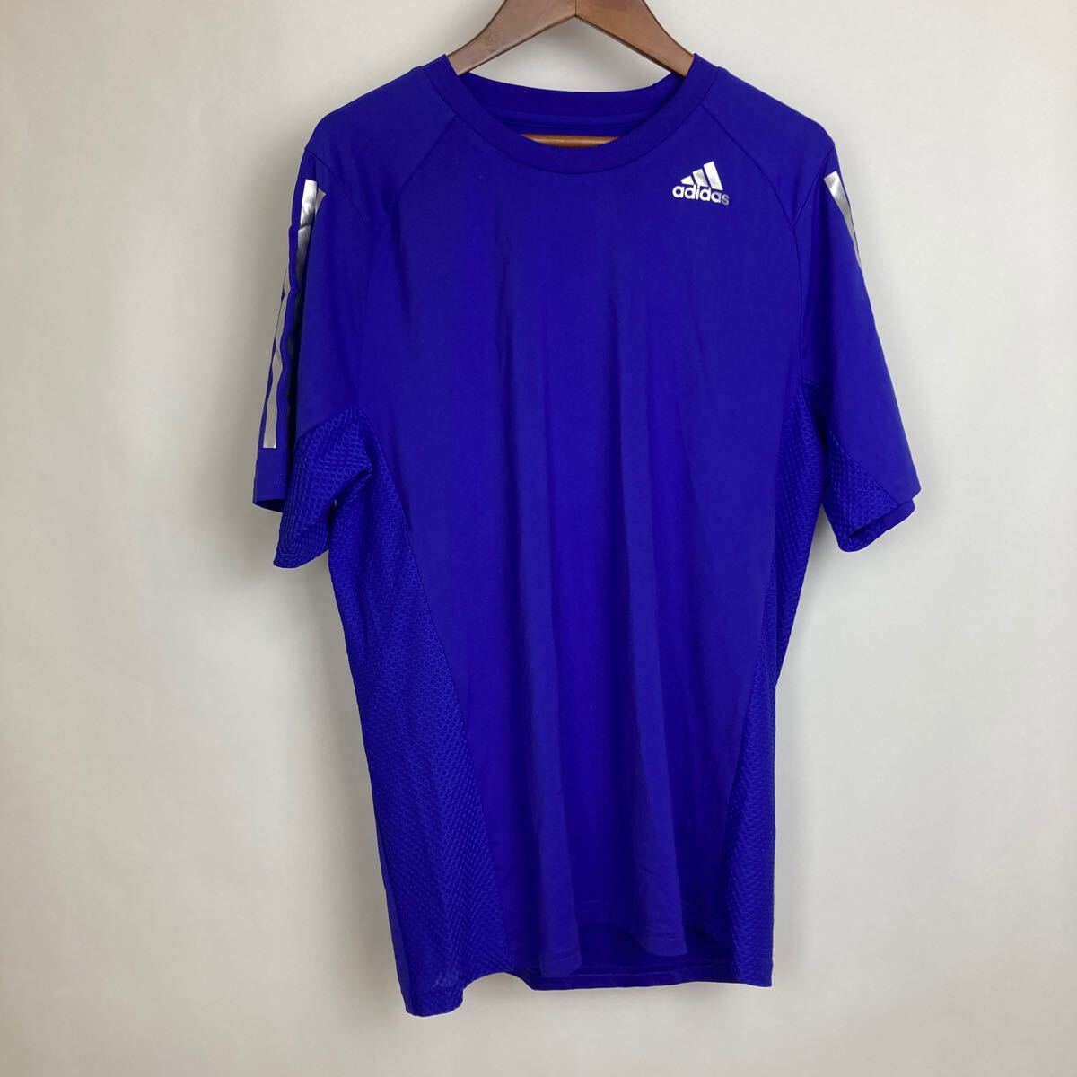 adidas アディダス ブルー 半袖 Tシャツ 半袖Tシャツ スポーツ トレーニング M 冬用 サッカーウェア 拍卖