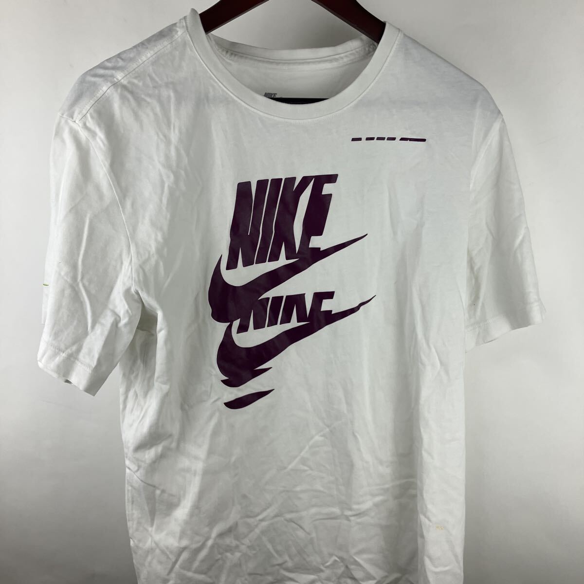 NIKE ナイキ ホワイト 半袖 白 Tシャツ ロゴプリント Lサイズ 男性用 メンズ トップス Tシャツ拍卖