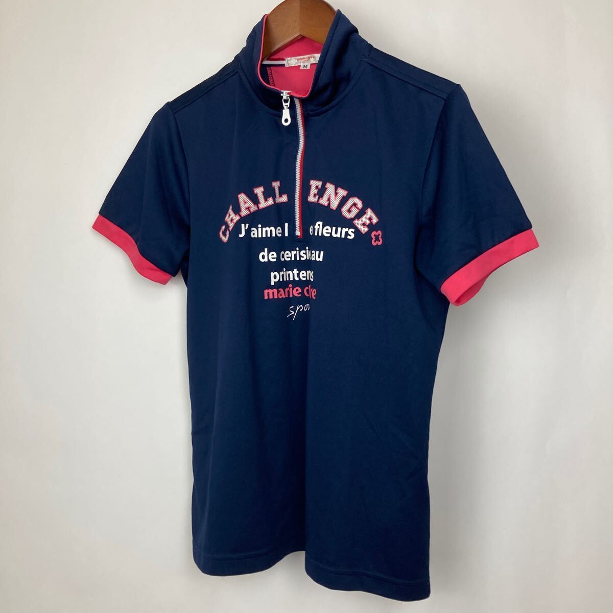 marie claire Sport マリ・クレール スポール ハーフジップ L ゴルフウェア 半袖 ポロシャツ レディース 女性用 ハーフジップドライシャツ拍卖