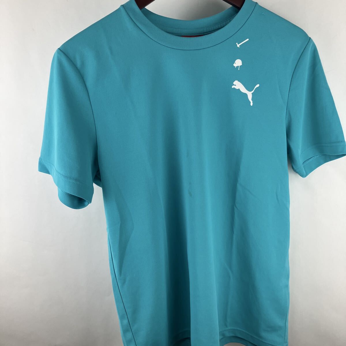 PUMA プーマ 半袖Tシャツ 半袖 Mサイズ メンズ 男性向け ブルー スポーツ 通気性 速乾生地拍卖