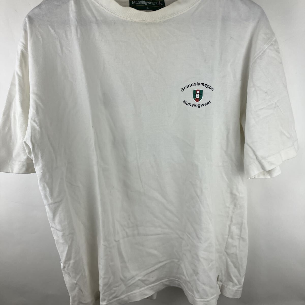 マーシングウェア Tシャツ ホワイト Lサイズ 白 半袖Tシャツ ロゴ メンズ 男性用 トップス 半袖 刺繍拍卖