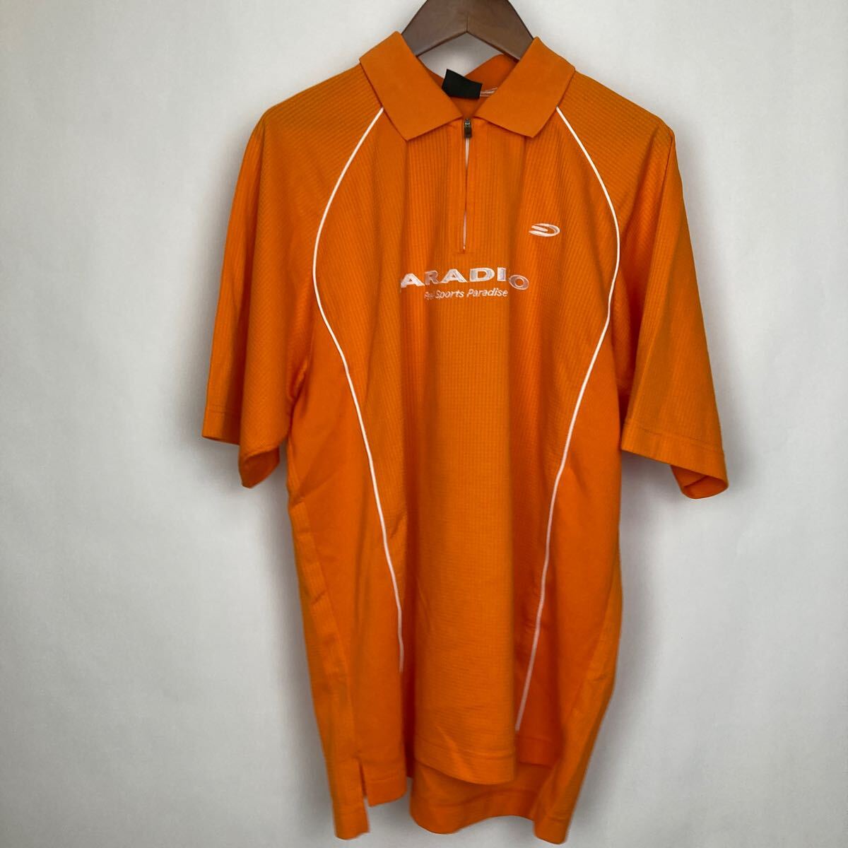 パラディーゾPARADISO ポロシャツ 半袖ポロシャツ 吸汗 速乾 UVカット レディース オレンジ ハーフジップアップ拍卖