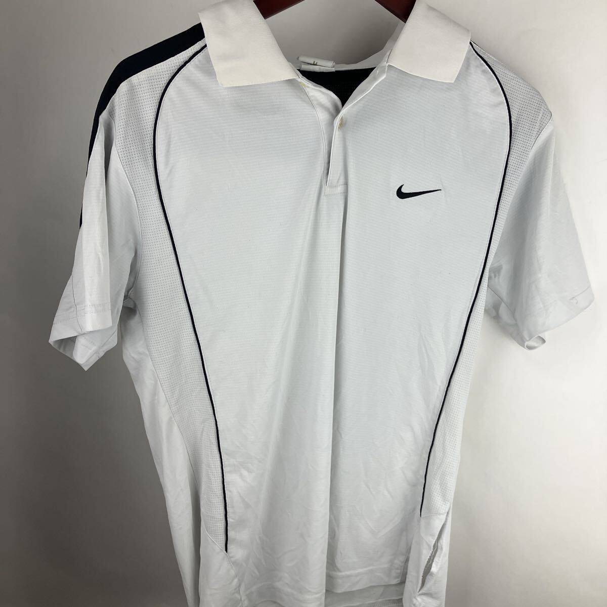 NIKE ナイキ 半袖ポロシャツ ゴルフウェア GOLF L ポロシャツ ゴルフ ホワイト 白 通気性 スポーツ 速乾生地拍卖