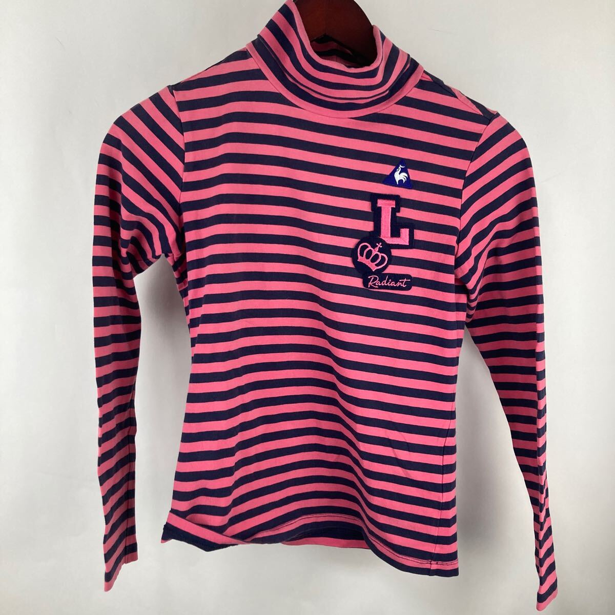 le coq sportif ルコック ハイネック ボーダー ゴルフウェア 長袖 ボーダー柄 S ピンク ネイビー golf 防寒 拍卖