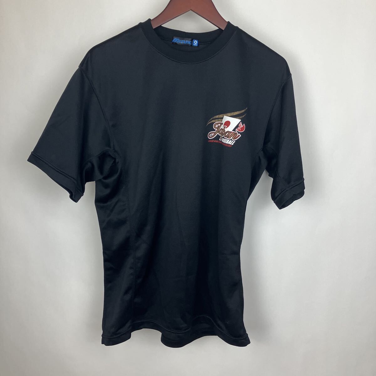 MIZUNO ミズノ Tシャツ 半袖 半袖Tシャツ 黒 ブラック スポーツウェア ロゴ 刺繍 メンズ 男性向け Mサイズ拍卖