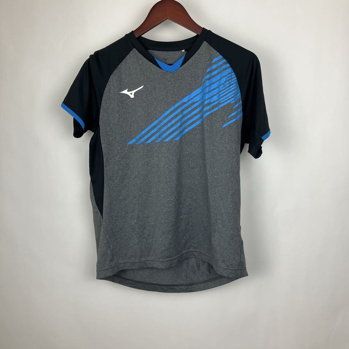 MIZUNO ミズノ Mサイズ ゲームシャツ 半袖Tシャツ ブルー スポーツウェア ランニングシャツ メンズ 男性向け拍卖