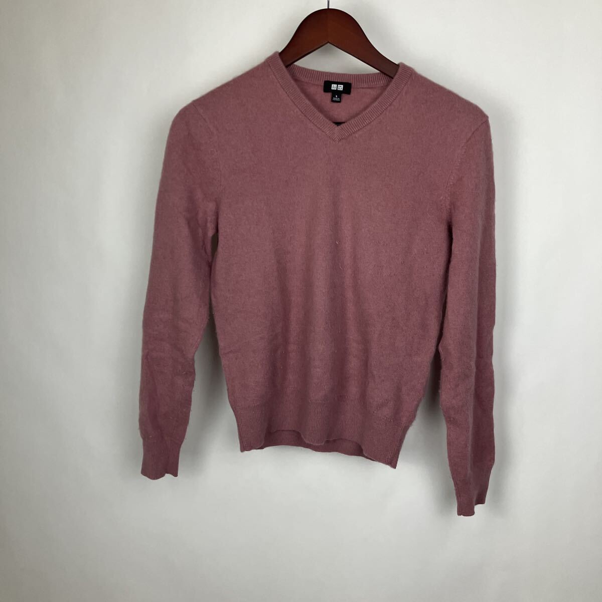 カシミア カシミヤ UNIQLO ユニクロ クルーネック セーター 長袖 ニット トップス 無地 Sサイズ レディース 女性用 カシミヤ100拍卖