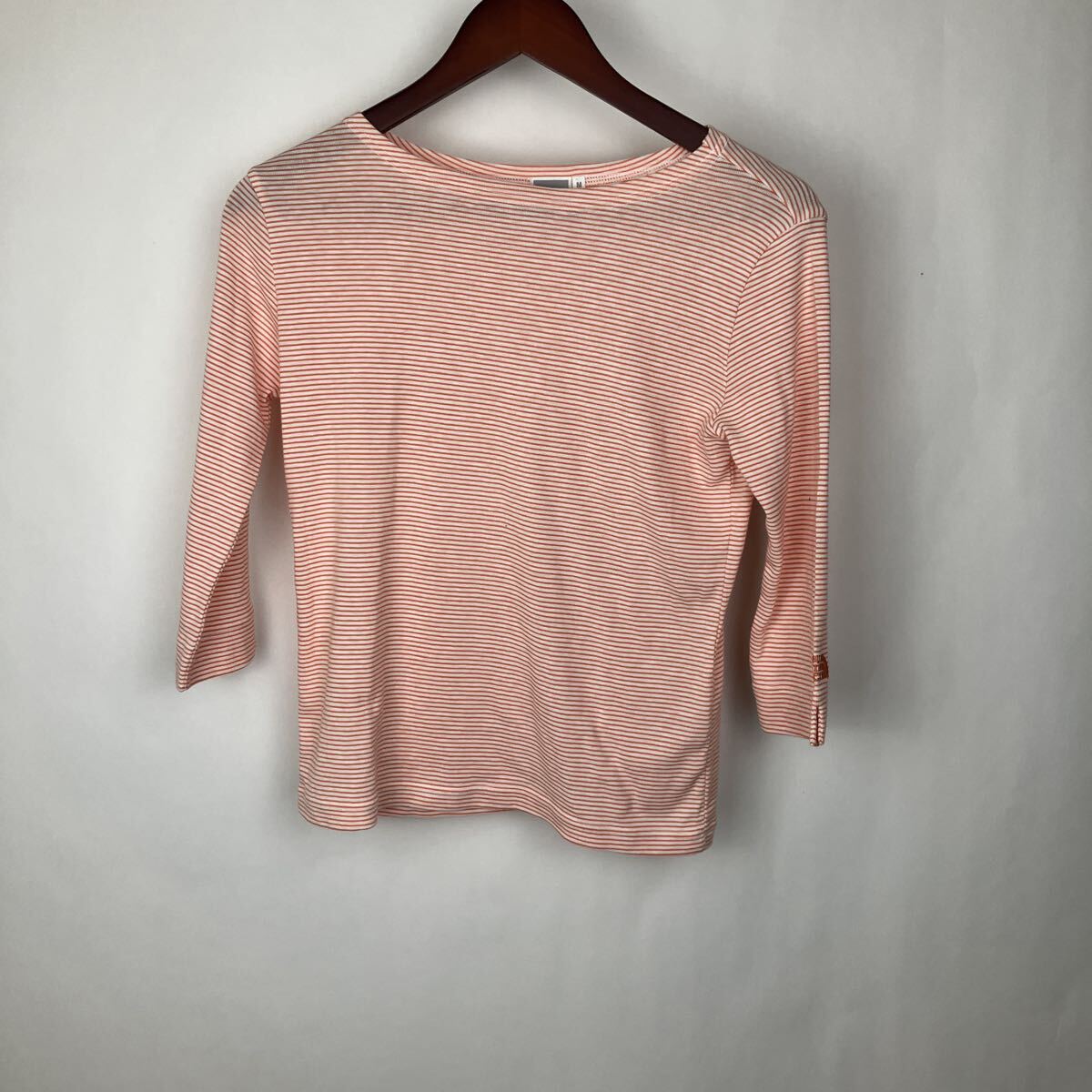 ザノースフェイス カットソー ボーダー ホワイト オレンジ 長袖 白 クルーネック トップス 縞模様 レディース 女性用拍卖