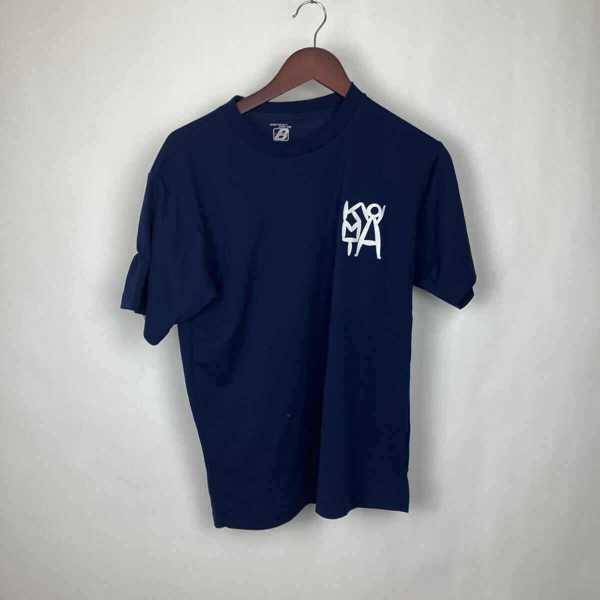 エスエスケイ Tシャツ Mサイズ 半袖Tシャツ 半袖 ネイビー ワンポイント プリント スポーツウェア ランニングシャツ拍卖