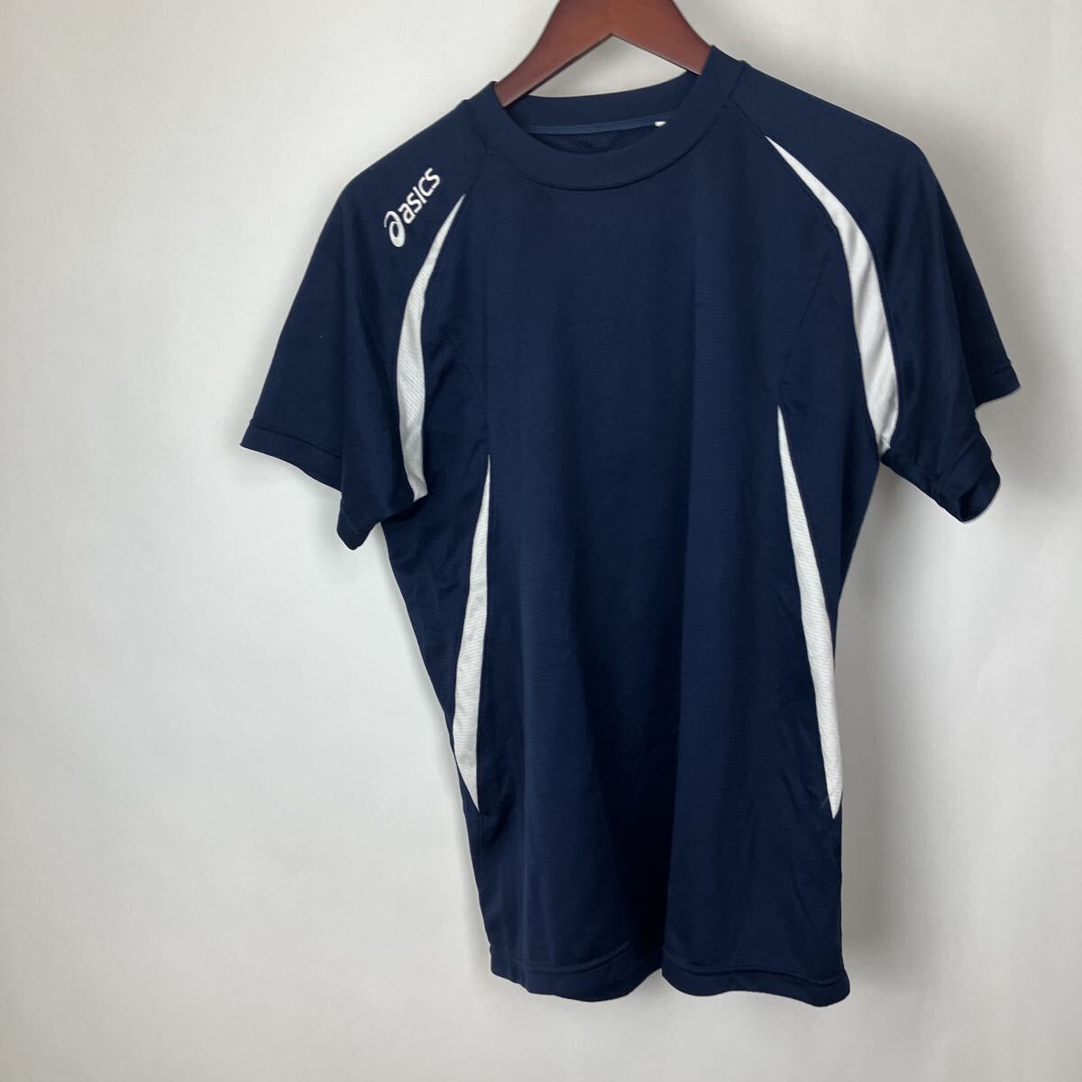 アシックス Tシャツ 半袖 半袖Tシャツ カットソー スポーツウェア ドライフィット ネイビー 紺色 スポーツウェア拍卖