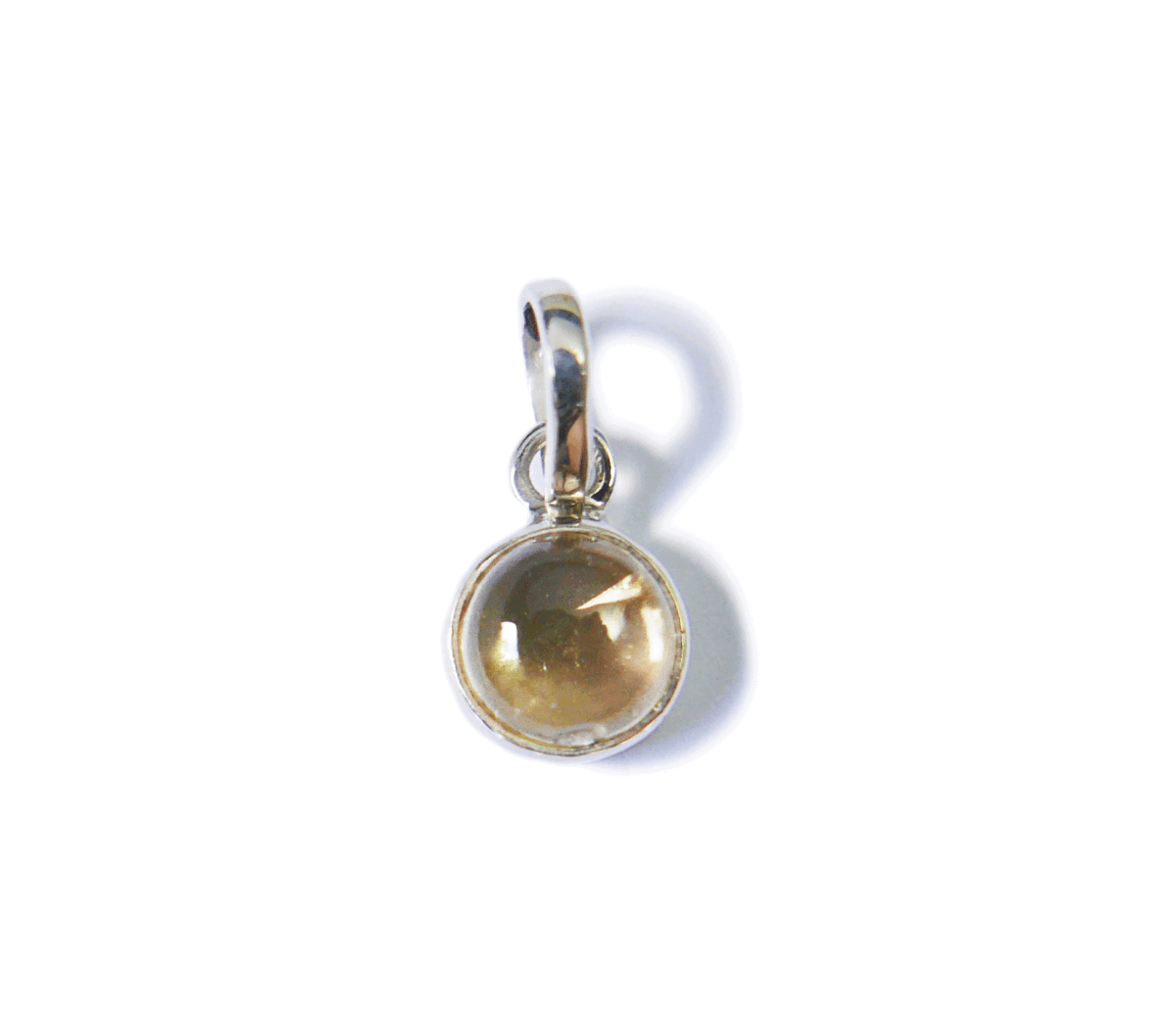 ☆☆SALE☆☆シトリンのヒーリングペンダント☆☆直径6mm/プラチナ加工/11月誕生石/バリ島の僧侶の祈祷&浄化/誕生日プレゼント/出産祝い 拍卖