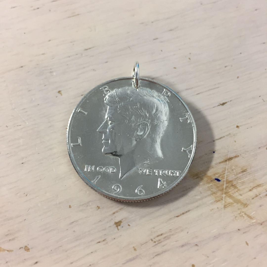 アメリカ ケネディ大統領 ハーフダラー 銀貨 コイン ペンダントトップ シルバー拍卖