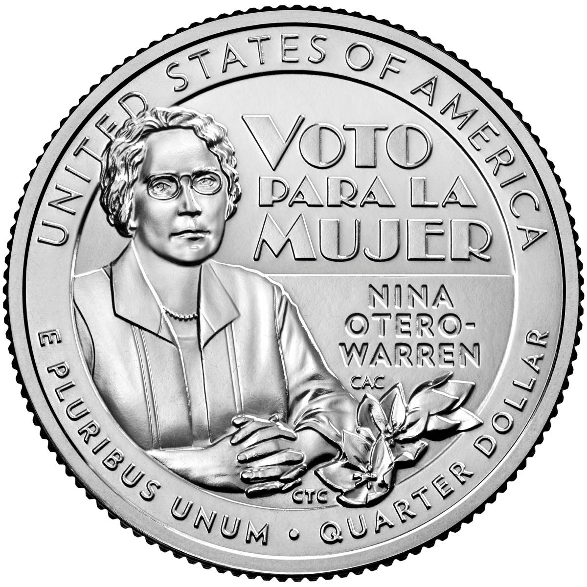 ★1枚の価格★ アメリカ人女性25セント硬貨プログラム ニナ・オテロウォーレン Nina Otero-Warren 2022年拍卖