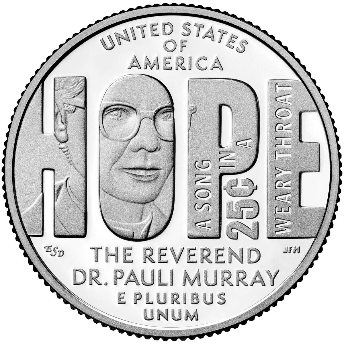 ★1枚の価格★ アメリカ人女性25セント硬貨プログラム パウリ・マレー Dr. Pauli Murray 2024 (1910-1985)拍卖